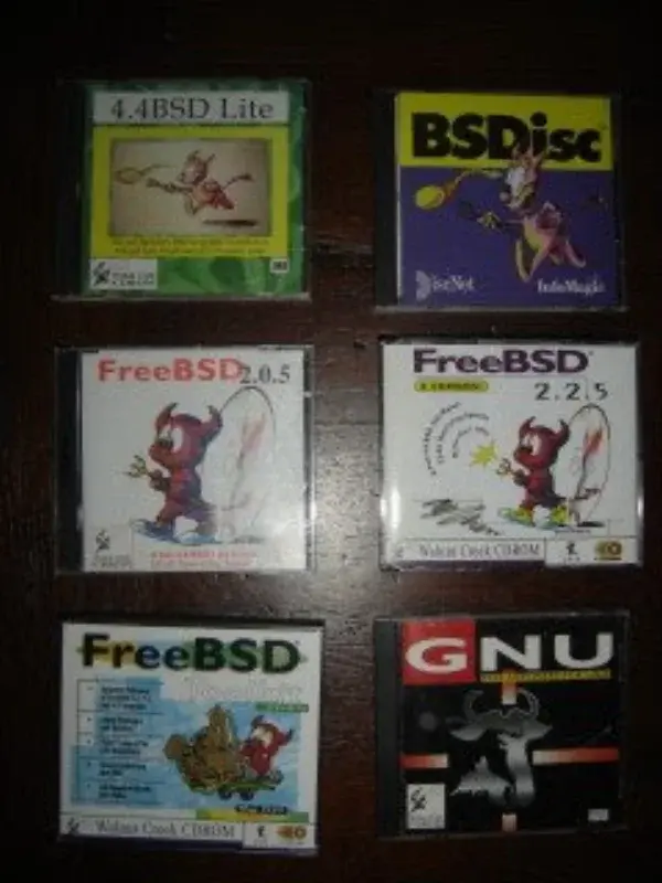 Vintage UNIX and BSD CD collection
