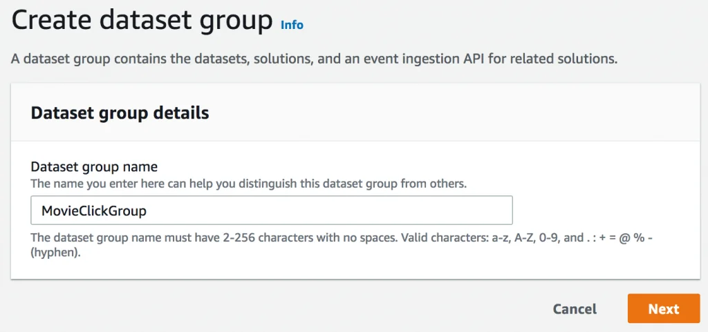 Screenshot from Amazon Personalize Is Now Generally Available tutorial