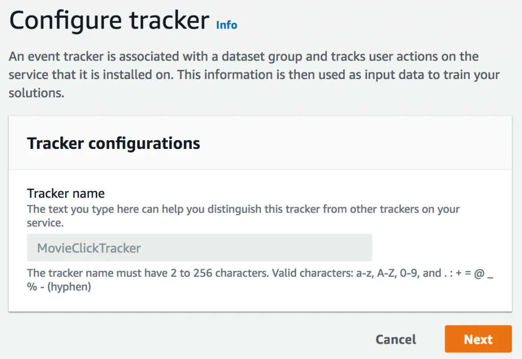 Step 3 screenshot from Amazon Personalize Is Now Generally Available