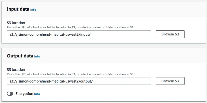 Step 3 screenshot from Introducing Batch Mode Processing for Amazon Comprehend Medical
