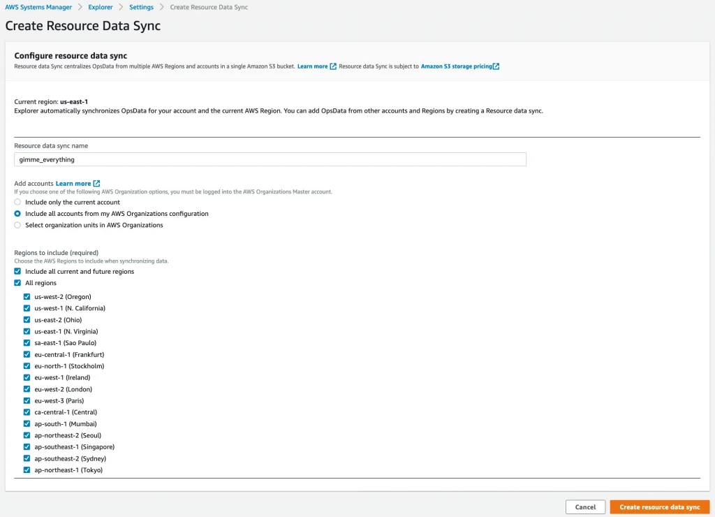 Step 4 screenshot from AWS Systems Manager Explorer a Multi Account Multi Region Operations Dashboard