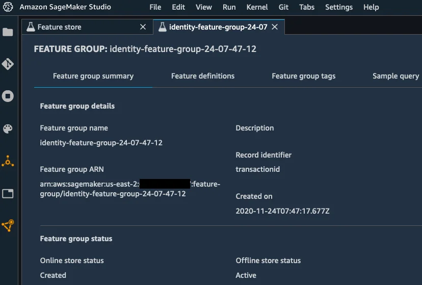SageMaker screenshot