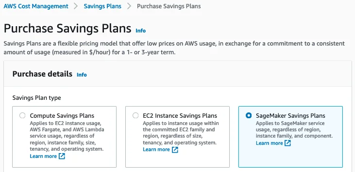 SageMaker Savings Plan